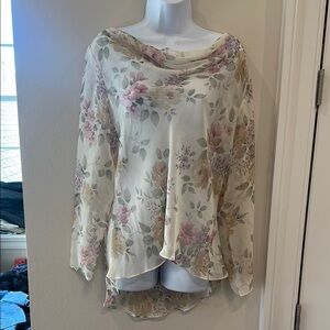 JBS Floral Sheer Women's Top- size 10